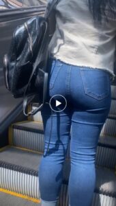 Tight jeans candid ass
